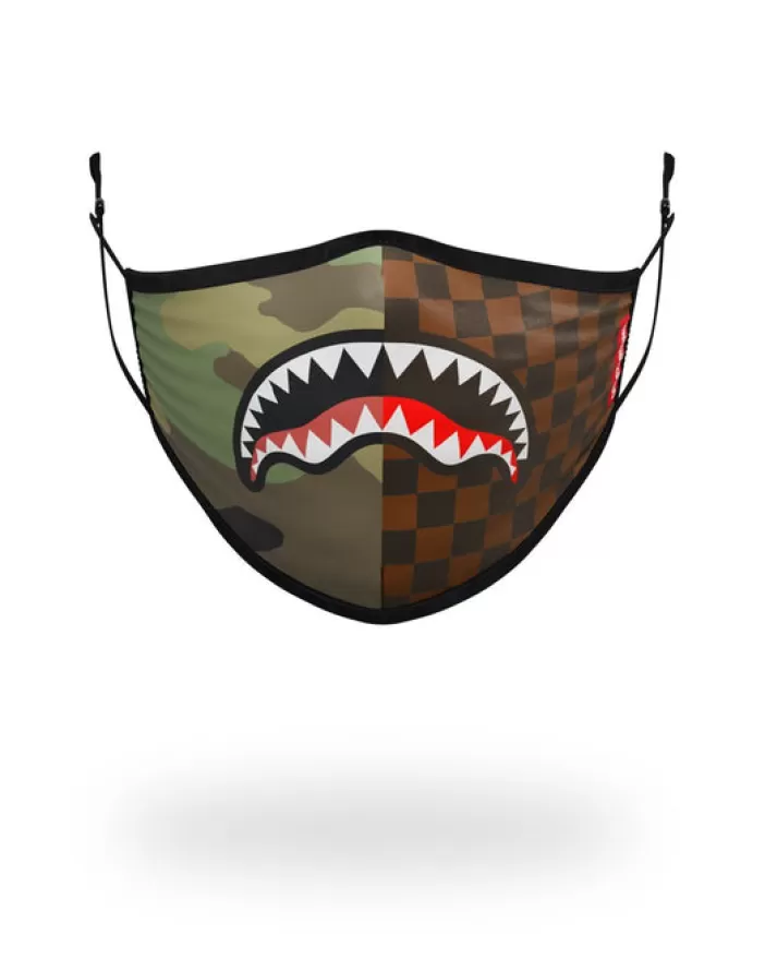 FACE MASKS*Sprayground ADULT CHECKS u0026 CAMO FORM FITTING FACE MASK