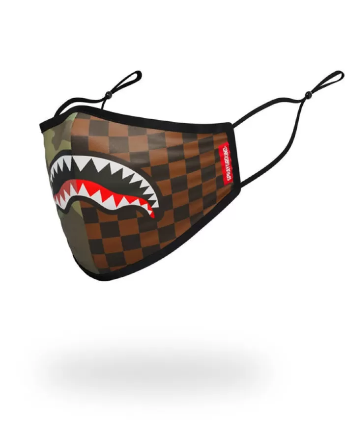 FACE MASKS*Sprayground ADULT CHECKS u0026 CAMO FORM FITTING FACE MASK