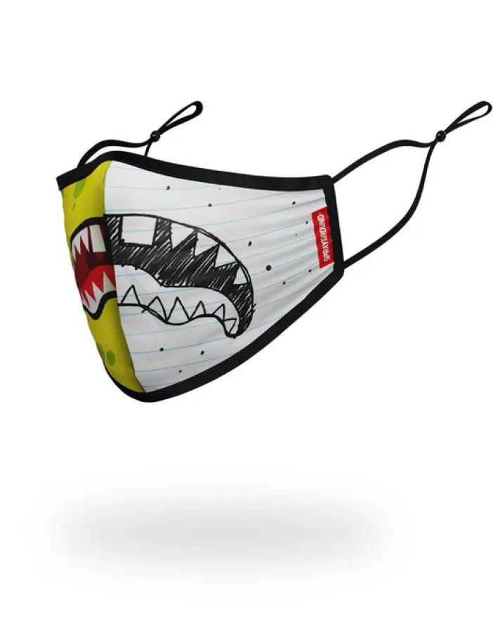 FACE MASKS*Sprayground ADULT DOODLEBOB SPLIT SHARK FORM FITTING FACE-COVERING