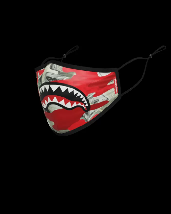 FACE MASKS*Sprayground ADULT MONEY CAMO (RED) FORM-FITTING FACE MASK