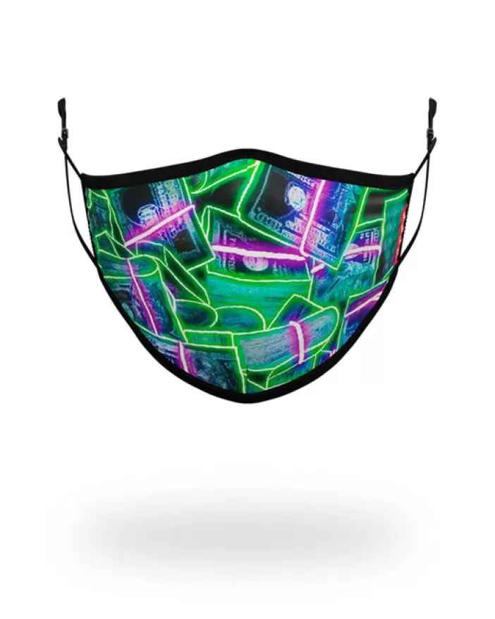 FACE MASKS*Sprayground ADULT NEON MONEY FORM FITTING FACE MASK