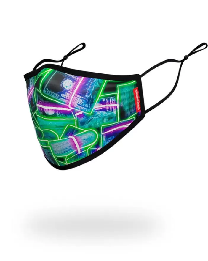 FACE MASKS*Sprayground ADULT NEON MONEY FORM FITTING FACE MASK