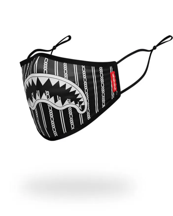 FACE MASKS*Sprayground ADULT REVERSE SHARKS IN PARIS (BLACK) FORM FITTING FACE MASK