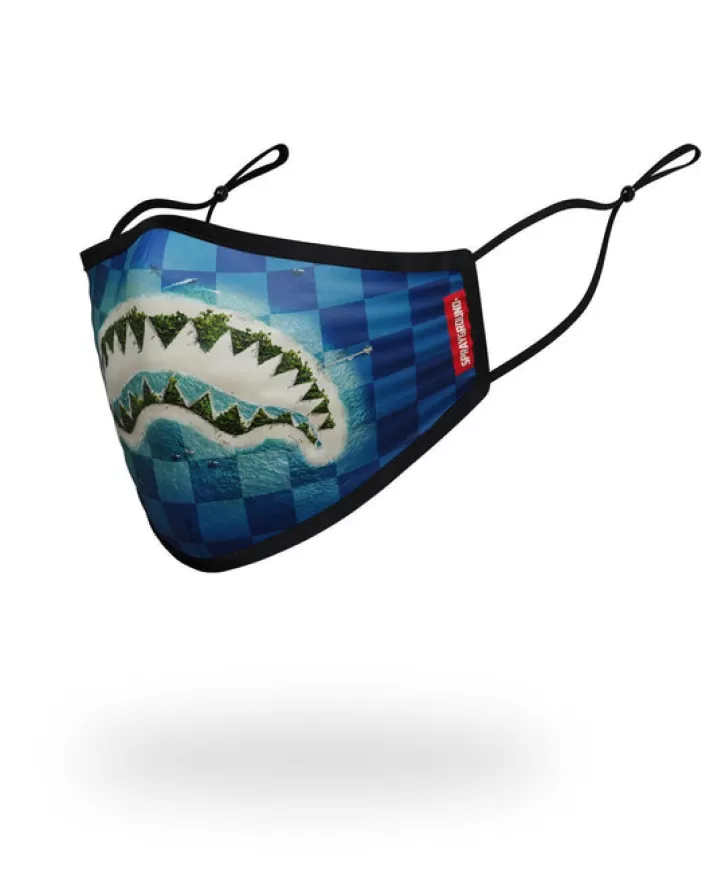 FACE MASKS*Sprayground ADULT SHARK ISLAND FORM FITTING FACE MASK