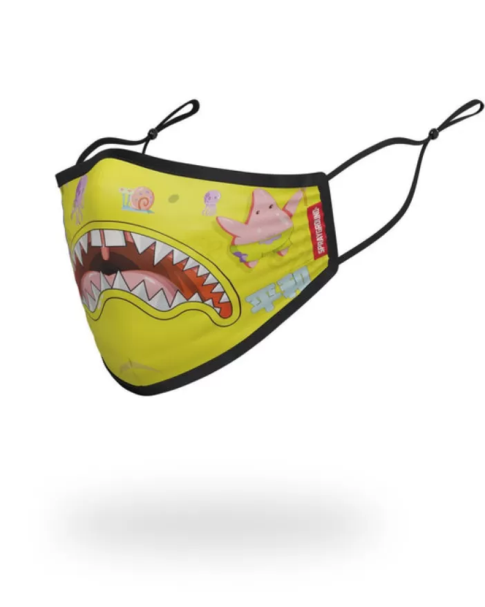 FACE MASKS*Sprayground ADULT SPONGEBOB JAPAN SHARK FORM FITTING FACE-COVERING