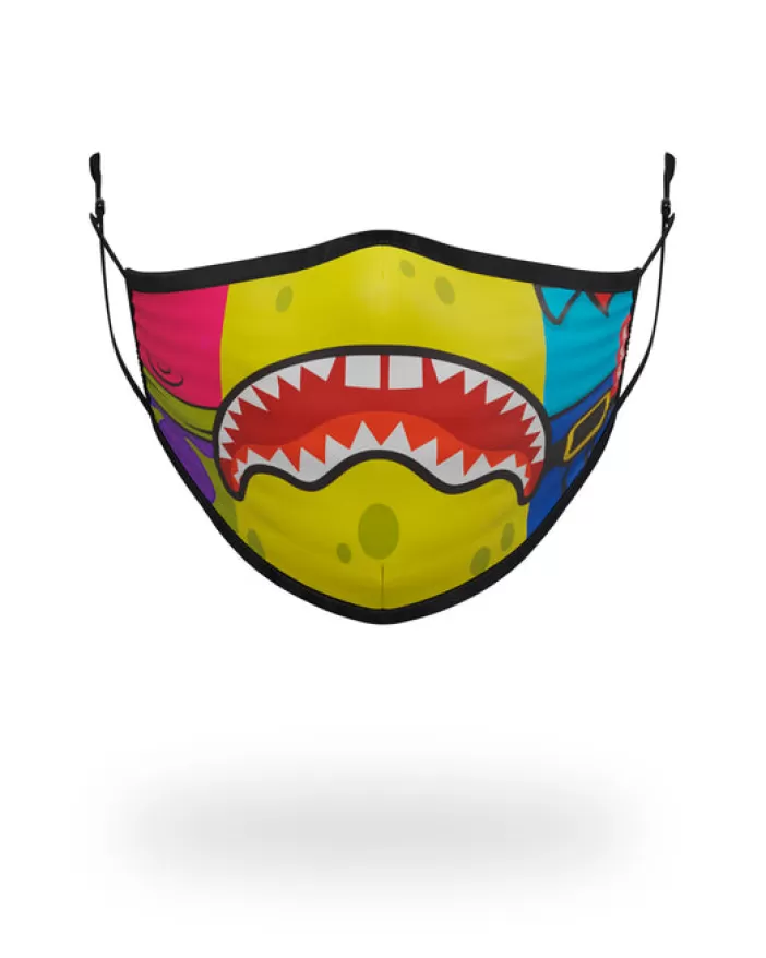 FACE MASKS*Sprayground ADULT SPONGEBOB OG SHARK FORM FITTING FACE-COVERING