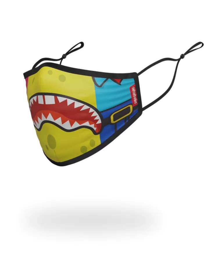 FACE MASKS*Sprayground ADULT SPONGEBOB OG SHARK FORM FITTING FACE-COVERING