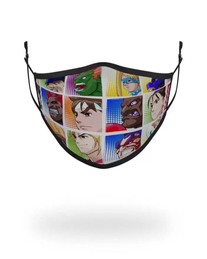 FACE MASKS*Sprayground ADULT STREET FIGHTER PLAYER SELECT FORM FITTING FACE-COVERING