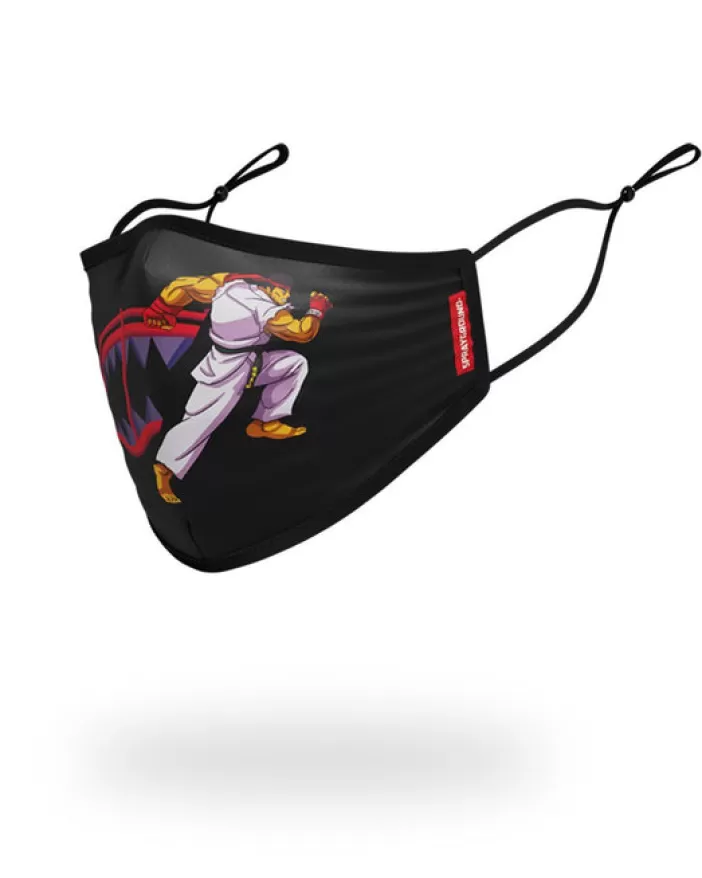 FACE MASKS*Sprayground ADULT STREET FIGHTER RYU SHARK FORM FITTING FACE-COVERING