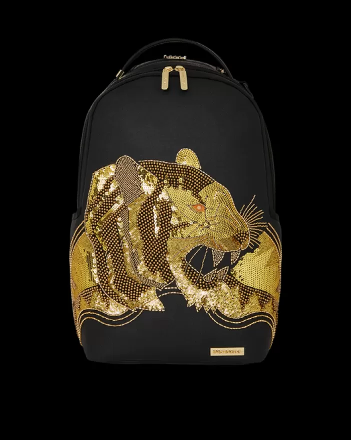 BACKPACKS*Sprayground A.I.8 AFRICAN INTELLIGENCE GUILDED LEOPARD BACKPACK (DLXV)