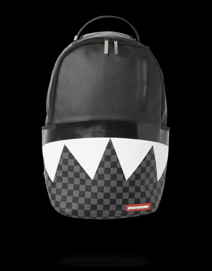 BACKPACKS*Sprayground BLACK HALF CHECK SHARKS IN PARIS BACKPACK (ONE OF ONE)