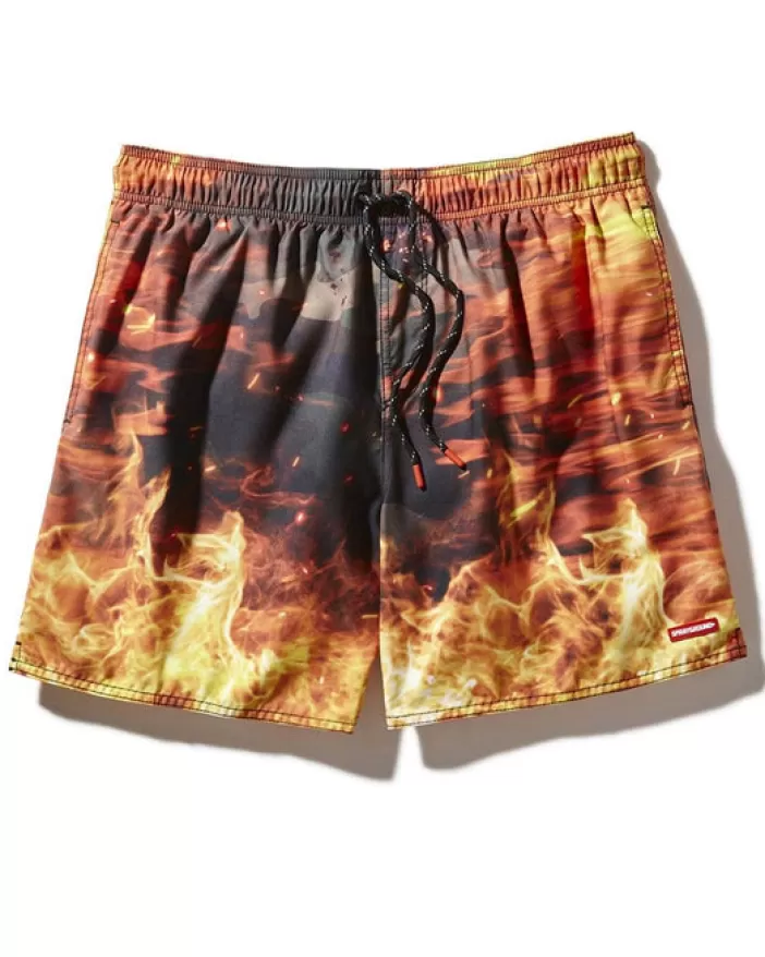 SWIMWEAR*Sprayground CAMO FIRE SHOTO SWIM TRUNKS