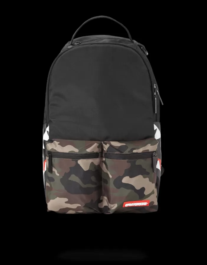 BACKPACKS*Sprayground CAMO SIDE SHARK DOUBLE CARGO