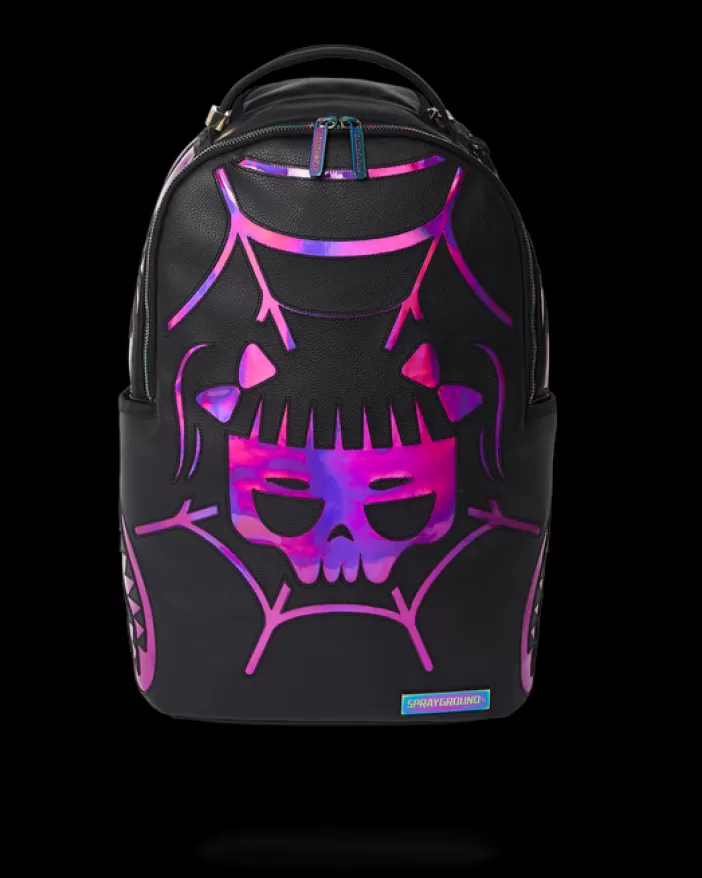 BACKPACKS*Sprayground CAZZU IRIDESCENT CUT u0026 SEW SPIDER SKULL SHARK BACKPACK (DLXV)