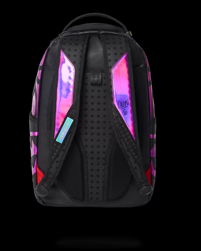 BACKPACKS*Sprayground CAZZU IRIDESCENT CUT u0026 SEW SPIDER SKULL SHARK BACKPACK (DLXV)