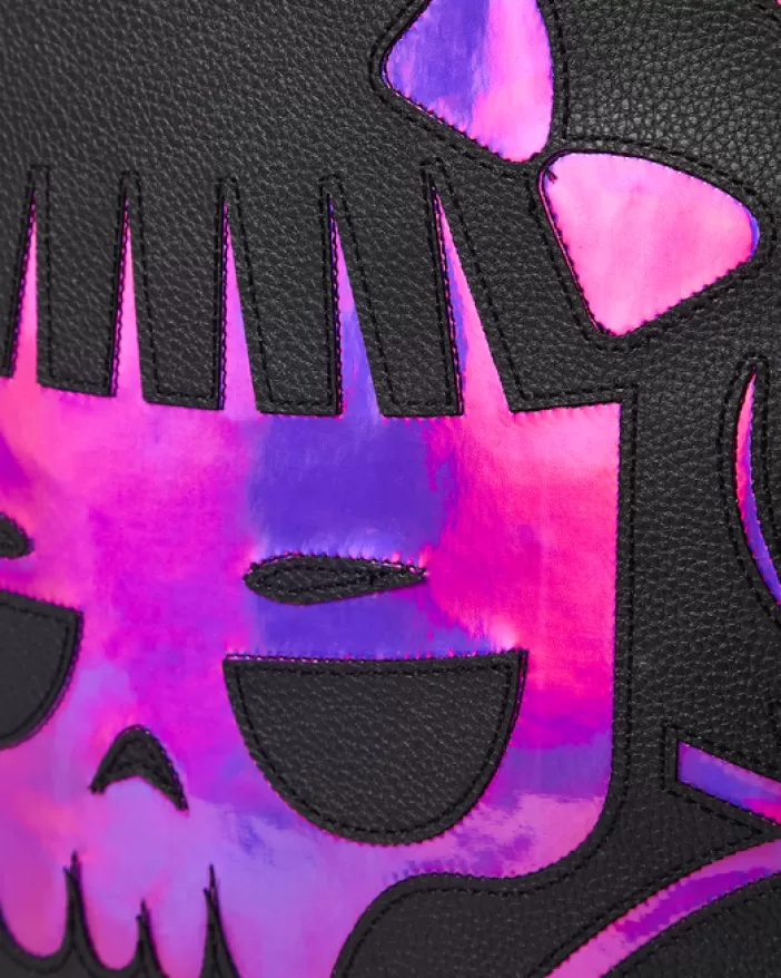 BACKPACKS*Sprayground CAZZU IRIDESCENT CUT u0026 SEW SPIDER SKULL SHARK BACKPACK (DLXV)
