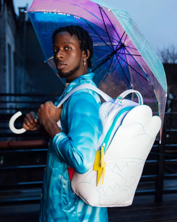 BACKPACKS*Sprayground CLOUDY WITH A CHANCE OF SHARK BACKPACK (DLXV)
