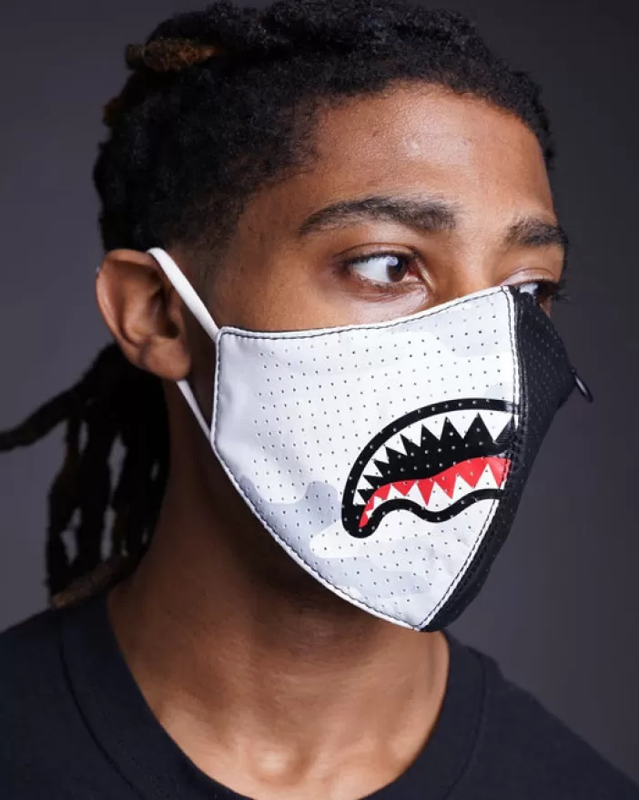 FACE MASKS*Sprayground DAMAGE CONTROL STASH POCKET VEGAN LEATHER FACE MASK