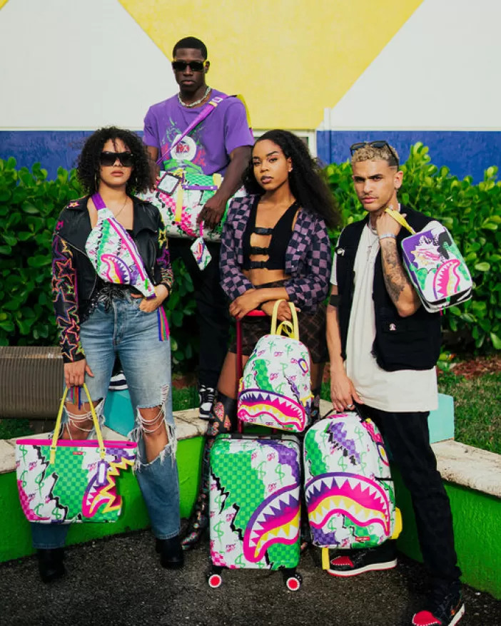 CARRY-ON LUGGAGE*Sprayground DREAMY TECHNICOLOR SHARKNAUTICS HARDSHELL CARRY-ON LUGGAGE
