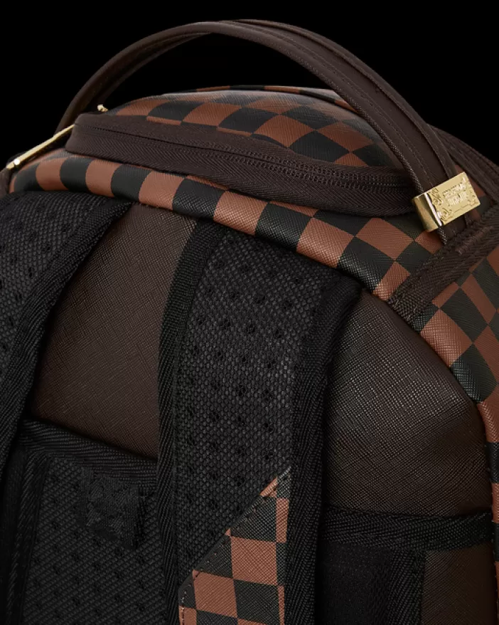 BACKPACKS*Sprayground EXTERIOR GOLD ZIP POCKET SHARKS IN PARIS BACKPACK (DLXV)
