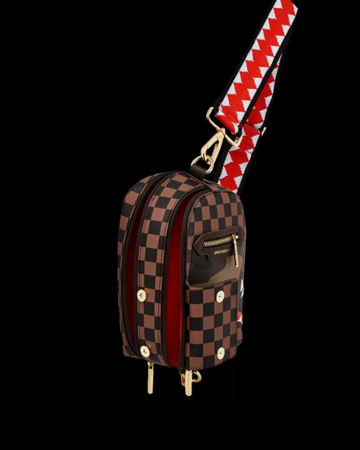 SLINGS | CROSSBODYS*Sprayground EXTERIOR GOLD ZIP POCKET SHARKS IN PARIS BACKPACK SLING