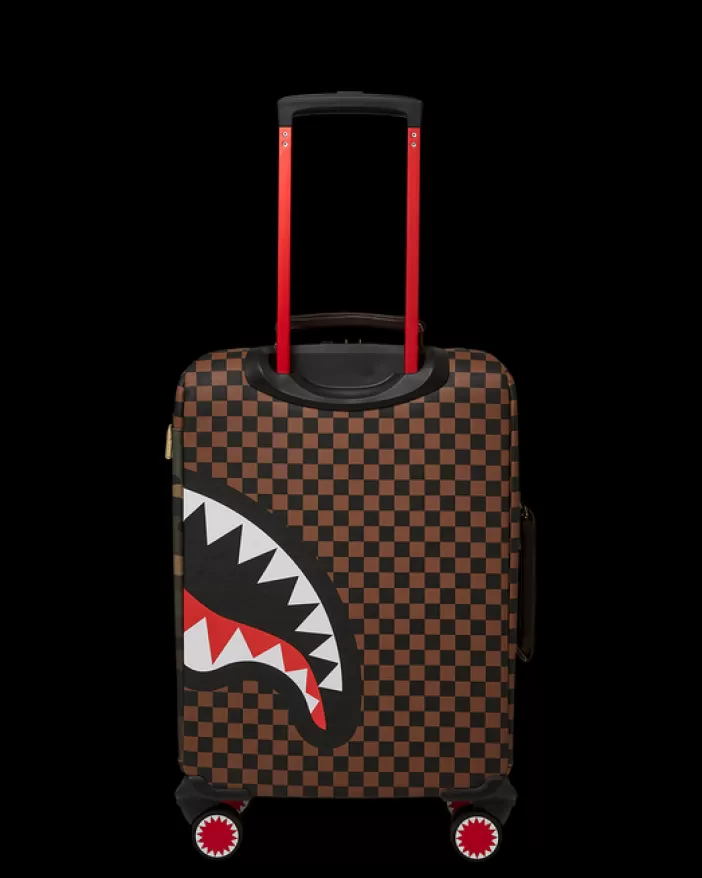 CARRY-ON LUGGAGE*Sprayground EXTERIOR GOLD ZIP POCKET SHARKS IN PARIS JETSETTER CARRY-ON LUGGAGE