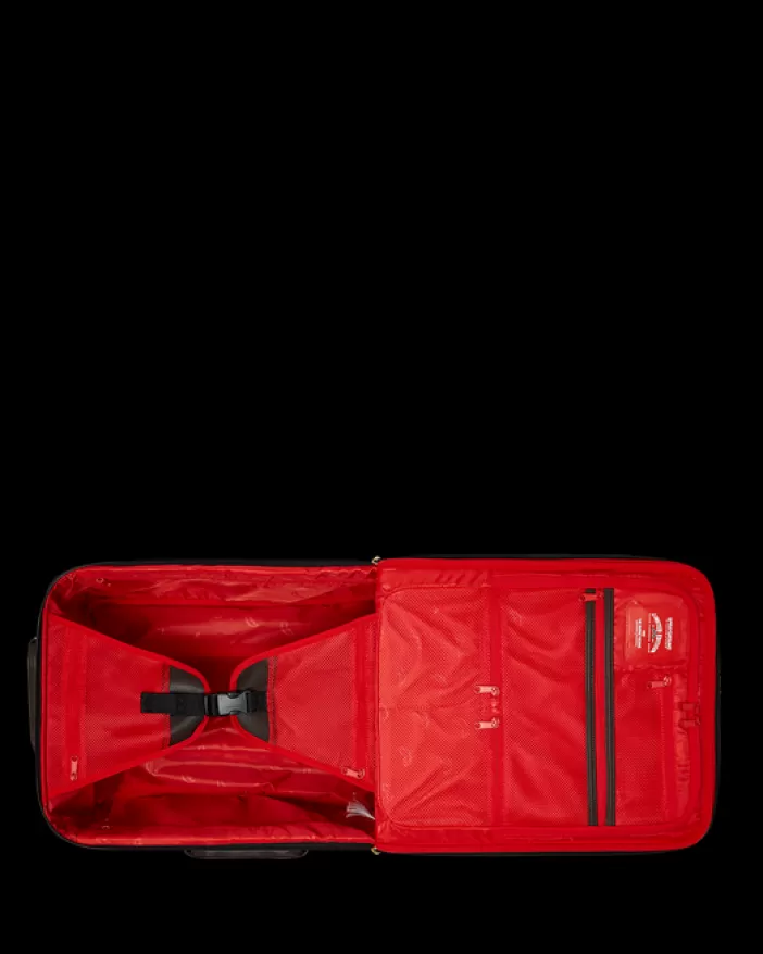 CARRY-ON LUGGAGE*Sprayground EXTERIOR GOLD ZIP POCKET SHARKS IN PARIS JETSETTER CARRY-ON LUGGAGE