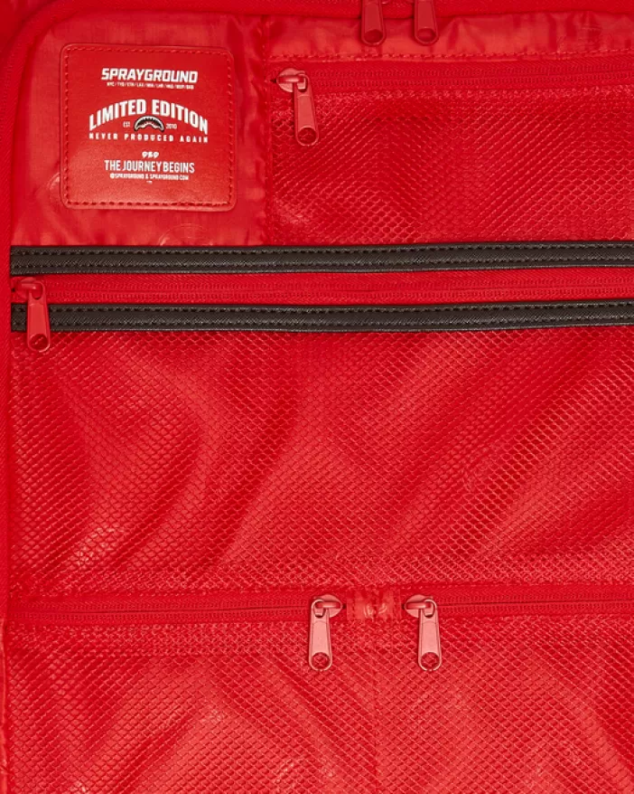 CARRY-ON LUGGAGE*Sprayground EXTERIOR GOLD ZIP POCKET SHARKS IN PARIS JETSETTER CARRY-ON LUGGAGE