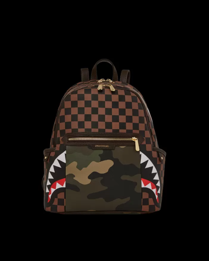 SAVAGES | BACKPACKS*Sprayground EXTERIOR GOLD ZIP POCKET SHARKS IN PARIS SAVAGE BACKPACK