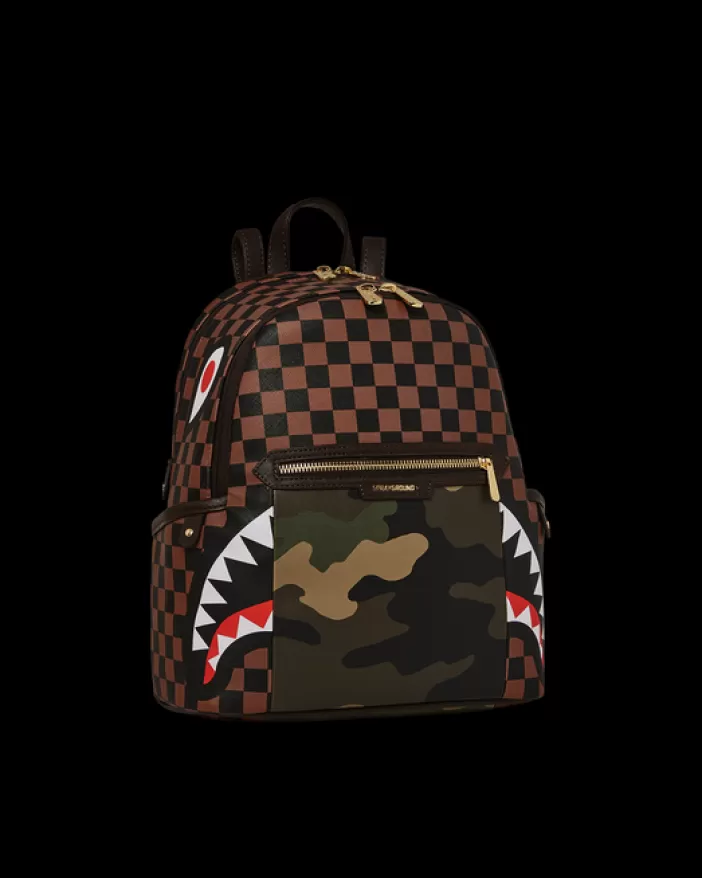 SAVAGES | BACKPACKS*Sprayground EXTERIOR GOLD ZIP POCKET SHARKS IN PARIS SAVAGE BACKPACK