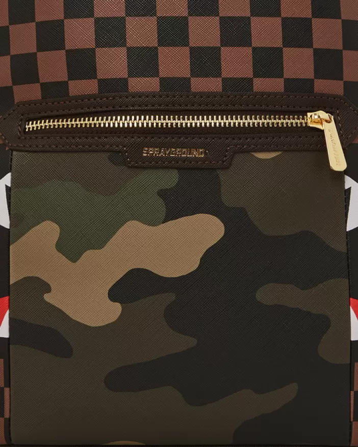 SAVAGES | BACKPACKS*Sprayground EXTERIOR GOLD ZIP POCKET SHARKS IN PARIS SAVAGE BACKPACK