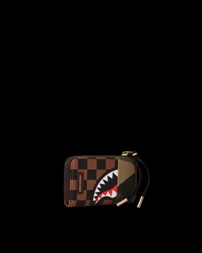 WALLETS*Sprayground EXTERIOR GOLD ZIP POCKET SHARKS IN PARIS WALLET
