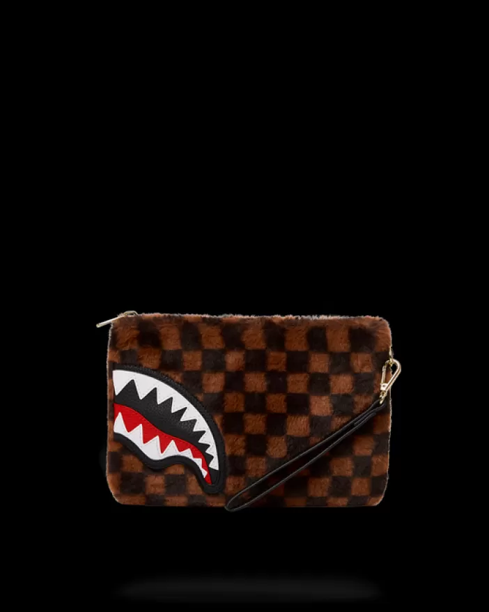 CROSSOVER CLUTCHES*Sprayground FURRR SHARKS IN PARIS CROSSOVER CLUTCH