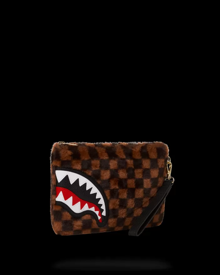 CROSSOVER CLUTCHES*Sprayground FURRR SHARKS IN PARIS CROSSOVER CLUTCH