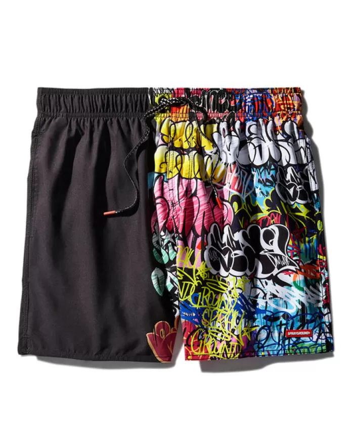 SWIMWEAR*Sprayground HALF GRAFF SHOTO SWIM TRUNKS