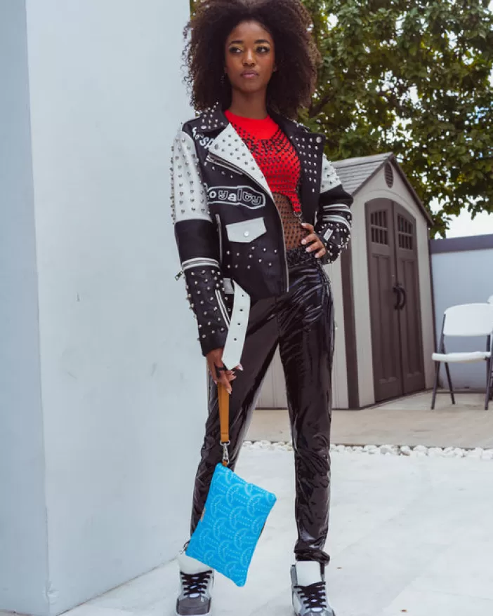 CROSSOVER CLUTCHES*Sprayground ILLUCHAINS TURQ CROSSOVER CLUTCH