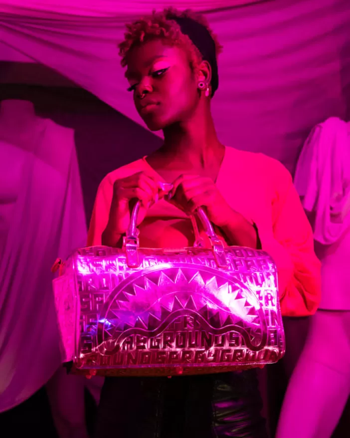 DUFFLES*Sprayground INFINITI PINK DIAMOND MINI DUFFLE