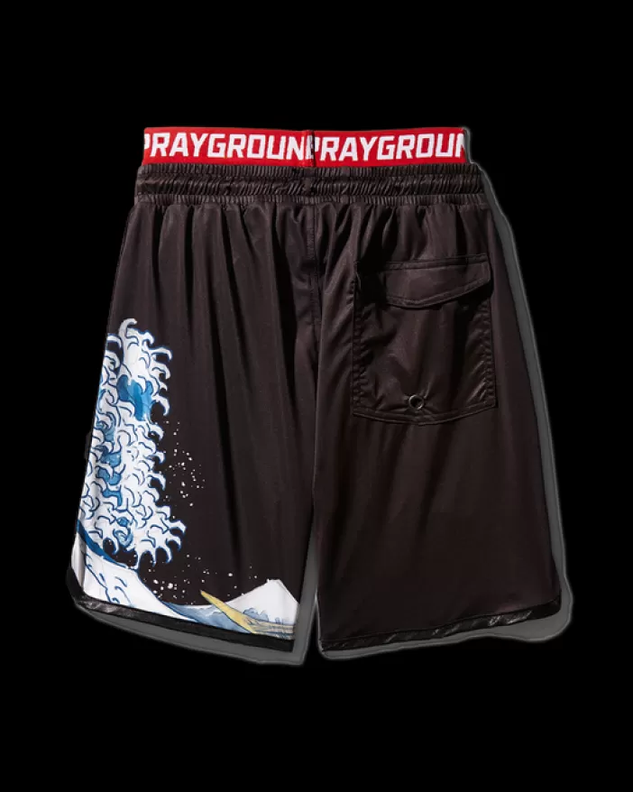 SWIMWEAR*Sprayground KIDS JAPAN WAVE SWIM TRUNKS (BLACK)