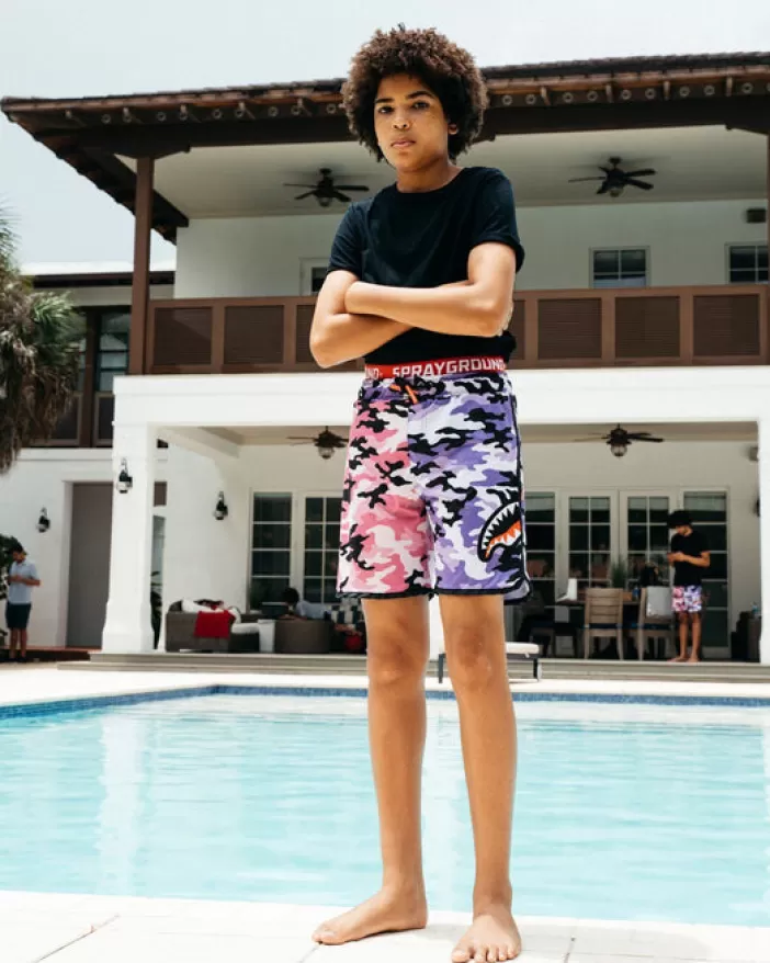 SWIMWEAR*Sprayground KIDS SPLIT CAMO SWIM TRUNKS