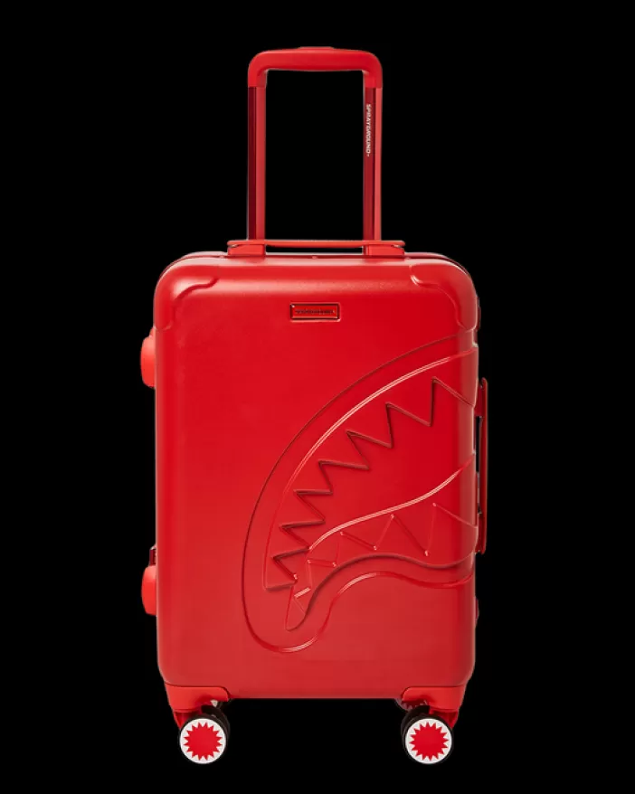 CARRY-ON LUGGAGE*Sprayground MOLDED SHARKITECTURE RED HARDSHELL CARRY-ON LUGGAGE