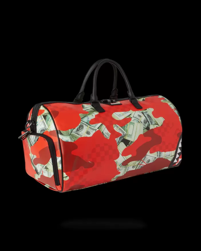 DUFFLES*Sprayground MONEY CAMO (RED) DUFFLE