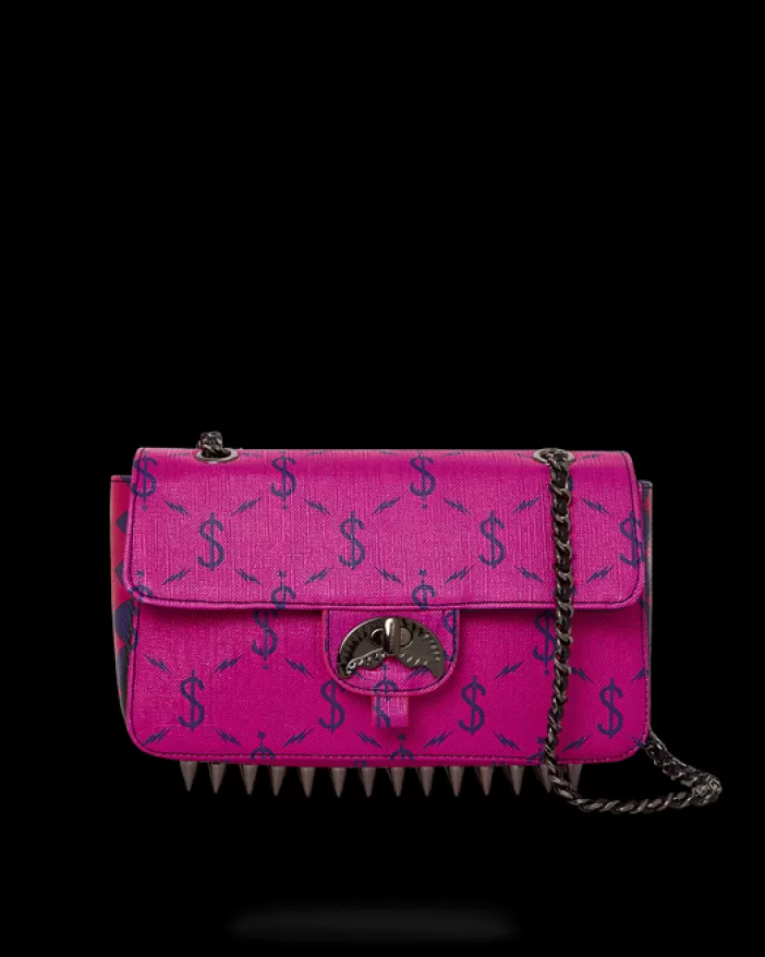 HANDBAGS*Sprayground $NAPDRAGON GOLD CHAIN SHARK HANDBAG