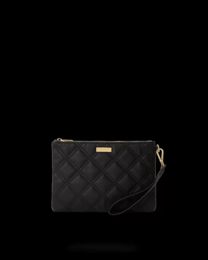 CROSSOVER CLUTCHES*Sprayground NOIR QUILT GOLD CHAIN SHARK CROSSOVER CLUTCH