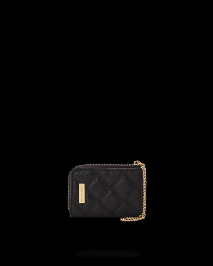 WALLETS*Sprayground NOIR QUILT GOLD CHAIN SHARK WALLET