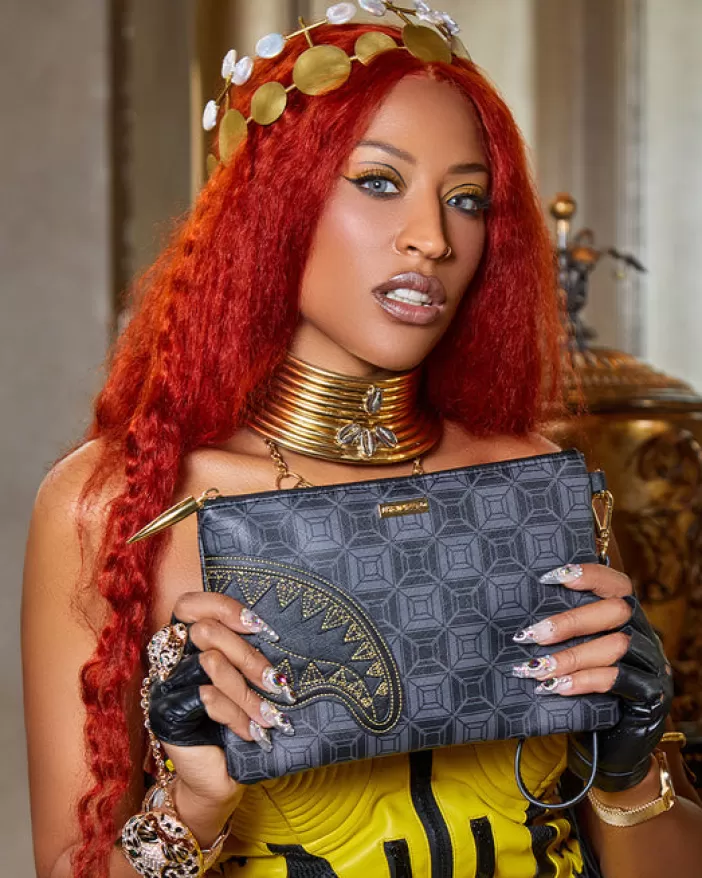 CROSSOVER CLUTCHES*Sprayground OBSIDIAN STUNNER A.i.6 SANDFLOWER COLLAB CROSSOVER CLUTCH