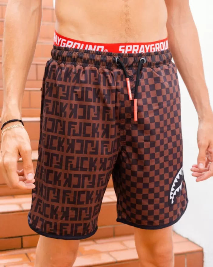 SWIMWEAR*Sprayground OFFENDED SPLIT THE CHECK CORTO SWIM TRUNKS