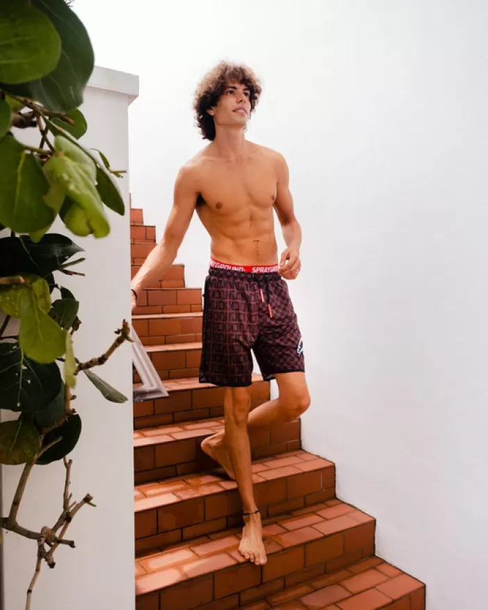 SWIMWEAR*Sprayground OFFENDED SPLIT THE CHECK CORTO SWIM TRUNKS