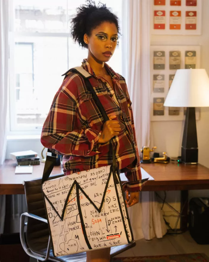 SLINGS | CROSSBODYS*Sprayground OFFICIAL BASQUIAT UNTITLED (CHEESE POPCORN) 1983 SLING MESSENGER