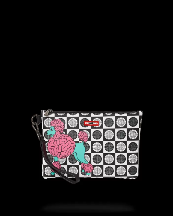 CROSSOVER CLUTCHES*Sprayground POODLE CHECK RON ENGLISH COLLAB POUCHETTE