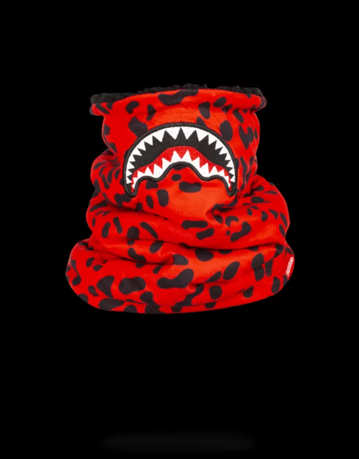 SKI MASKS*Sprayground RED LEOPARD NECK WARMER